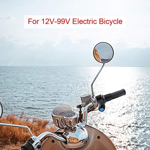 Manillar eléctrico de 12 V 84 V para manillar de bicicleta, voltaje de batería, acelerador de media torsión con pantalla LED y casillero de llave