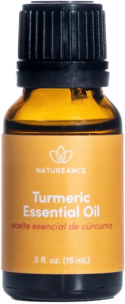 Aceite esencial de cúrcuma (0.5 fl oz), 100% puro y natural, aceite esencial de grado terapéutico