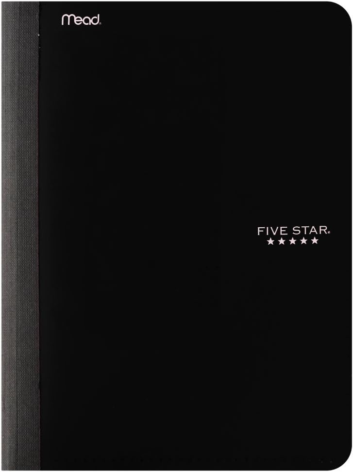 Five Star Libro de composición, cuaderno, con bolsillo, papel rayado universitario, 100 hojas, 9-34″ x 7-12″, color seleccionado para ti, 1 unidad
