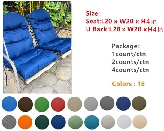 QILLOWAY Cojín para silla de respaldo alto para interiores y exteriores, para Adirondack, para primaveraverano, para todo tipo de clima, repuesto