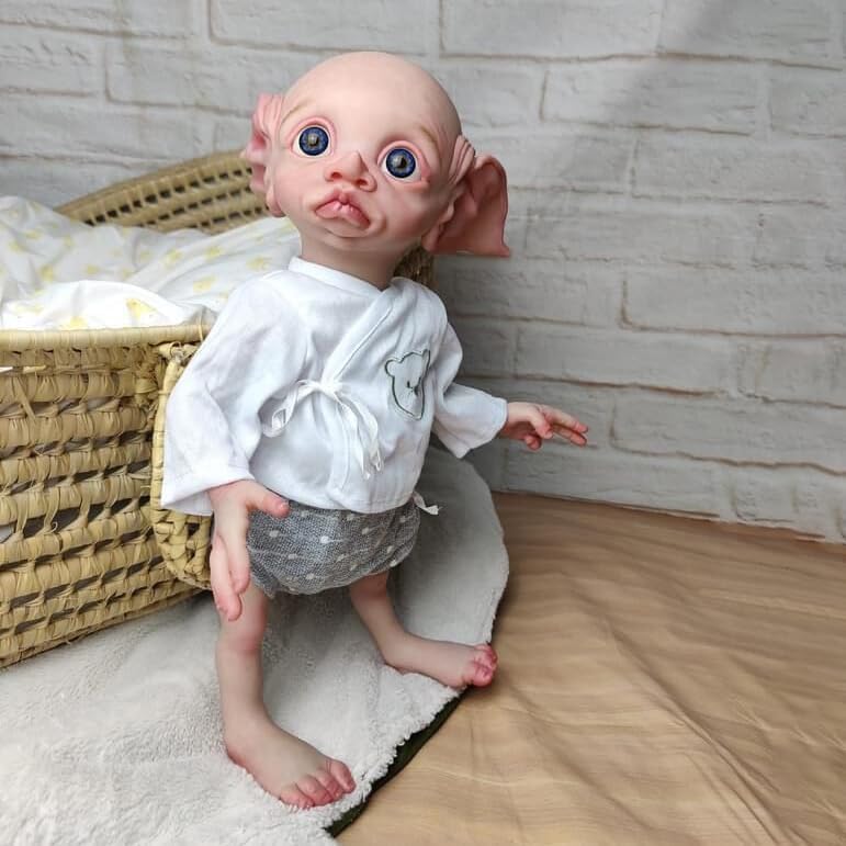 Anano Muñeco de elfo Reborn de la vida real, de 17 pulgadas, muñecas de bebé de hadas realistas que parecen elfos reales, mini elfo de silicona,