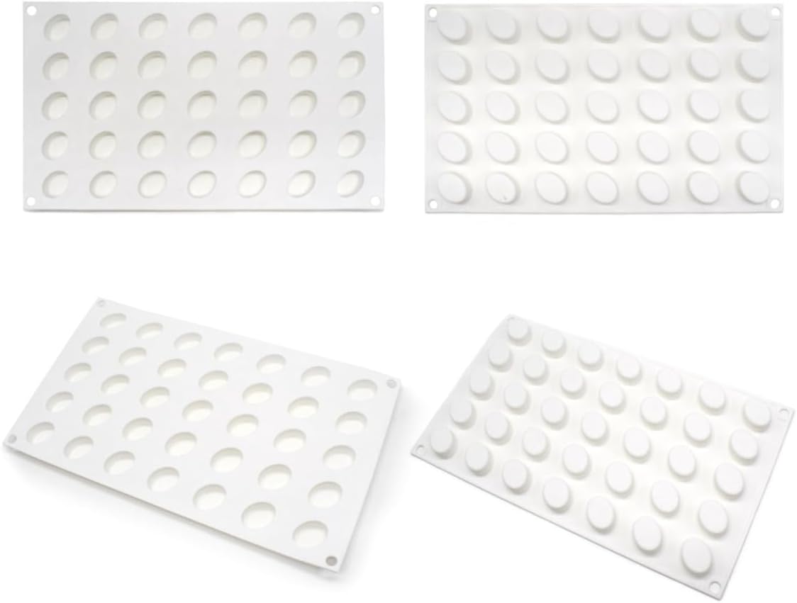 mostsom Molde ovalado de silicona para dulces, 35 rejillas, moldes para fondant de chocolate, herramientas de decoración para hornear