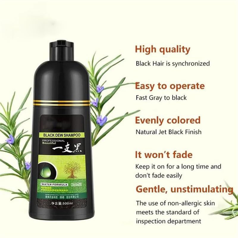 Champú herbario tinte para el cabello, champú Herbal Essences – Champú permanente instantáneo para teñir el cabello, 3 en 1, color natural de