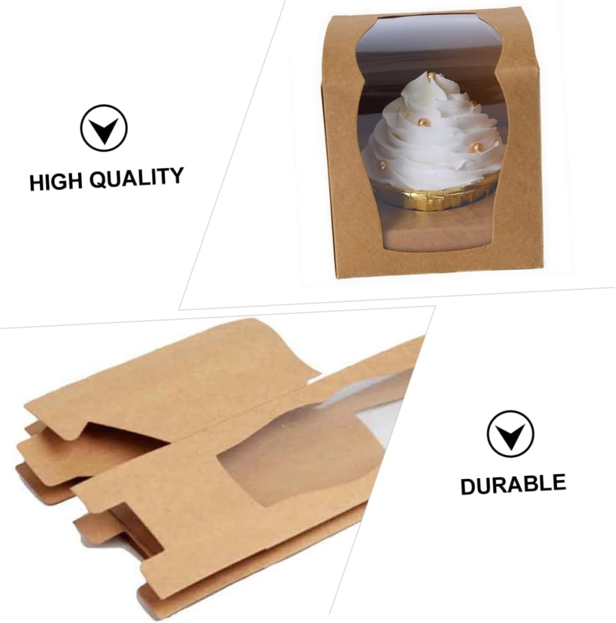 SOLUSTRE 30 unidades de caja de pastel individual para cupcakes, contenedores de regalo, dona, regalos, transparente, portador de tartas,