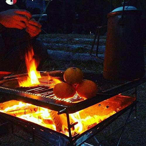 CAMPINGMOON – Parrilla de leña portátil 3 en 1 de acero inoxidable y hoguera de 14 x 15.35 pulgadas con bolsa de transporte MT-035