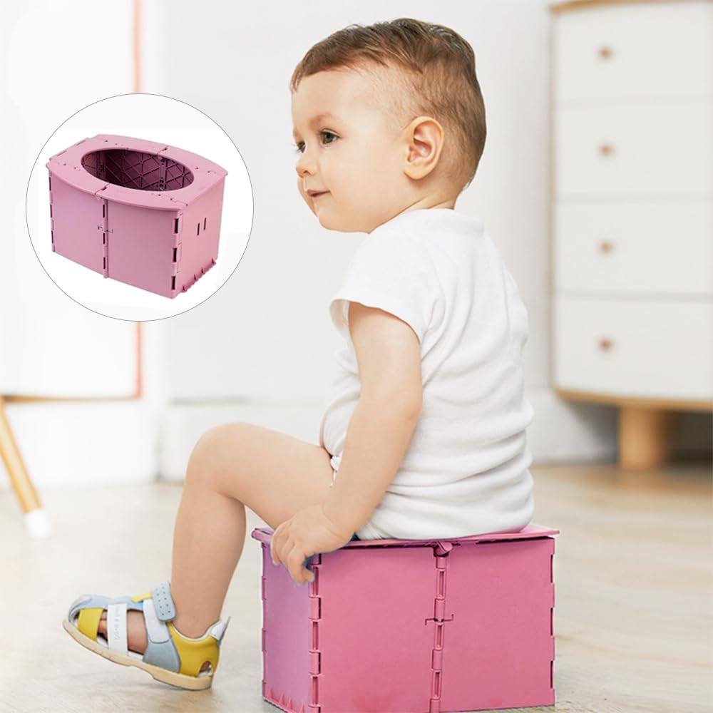 Orinal de viaje para niños, orinal portátil para viajes de niños pequeños, inodoro plegable portátil reutilizable para niños pequeños, asiento de