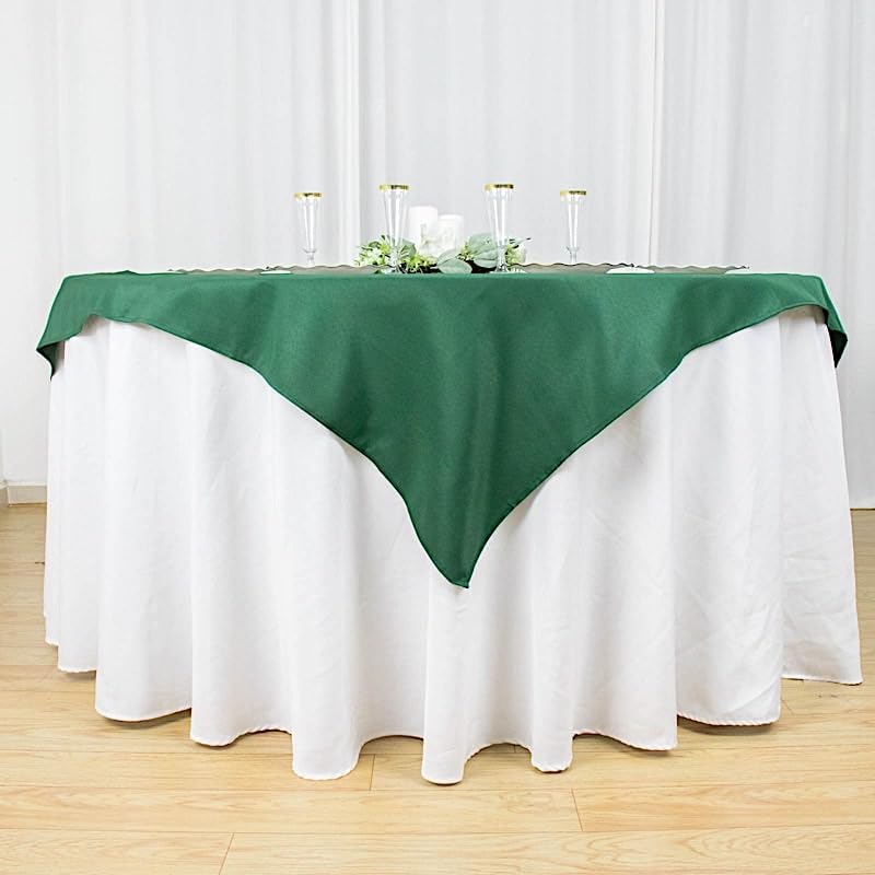 Mantel cuadrado de poliéster de 54 pulgadas color verde cazador de alta calidad, manteles de mesa para bodas, fiestas, eventos, decoración de