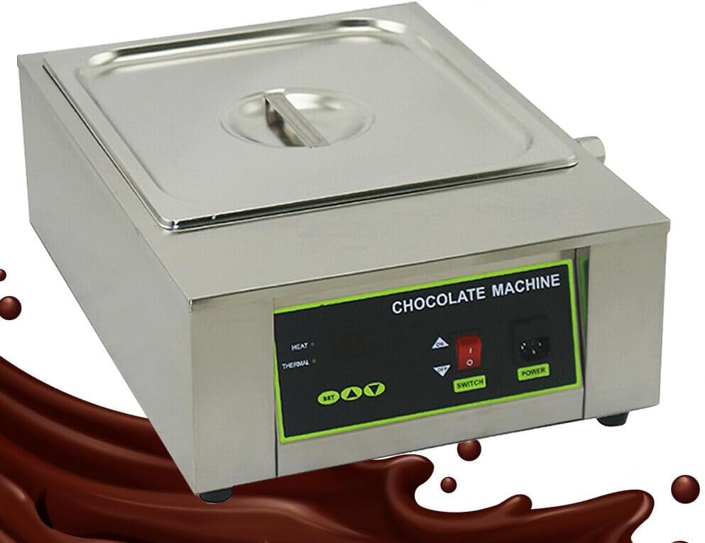 Olla de fusión de chocolate eléctrico de acero inoxidable Melter 1 tanque termostato calentador de chocolate máquina 110 V 1000 W