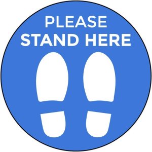 Letreros de distanciamiento social para piso, paquete de 10 calcomanías, diseño de pie azul, círculo de 12 pulgadas, solo para interiores, adhesivo Letreros de distanciamiento social para piso, paquete de 10 calcomanías, diseño de pie azul, círculo de 12 pulgadas, solo para interiores, adhesivo