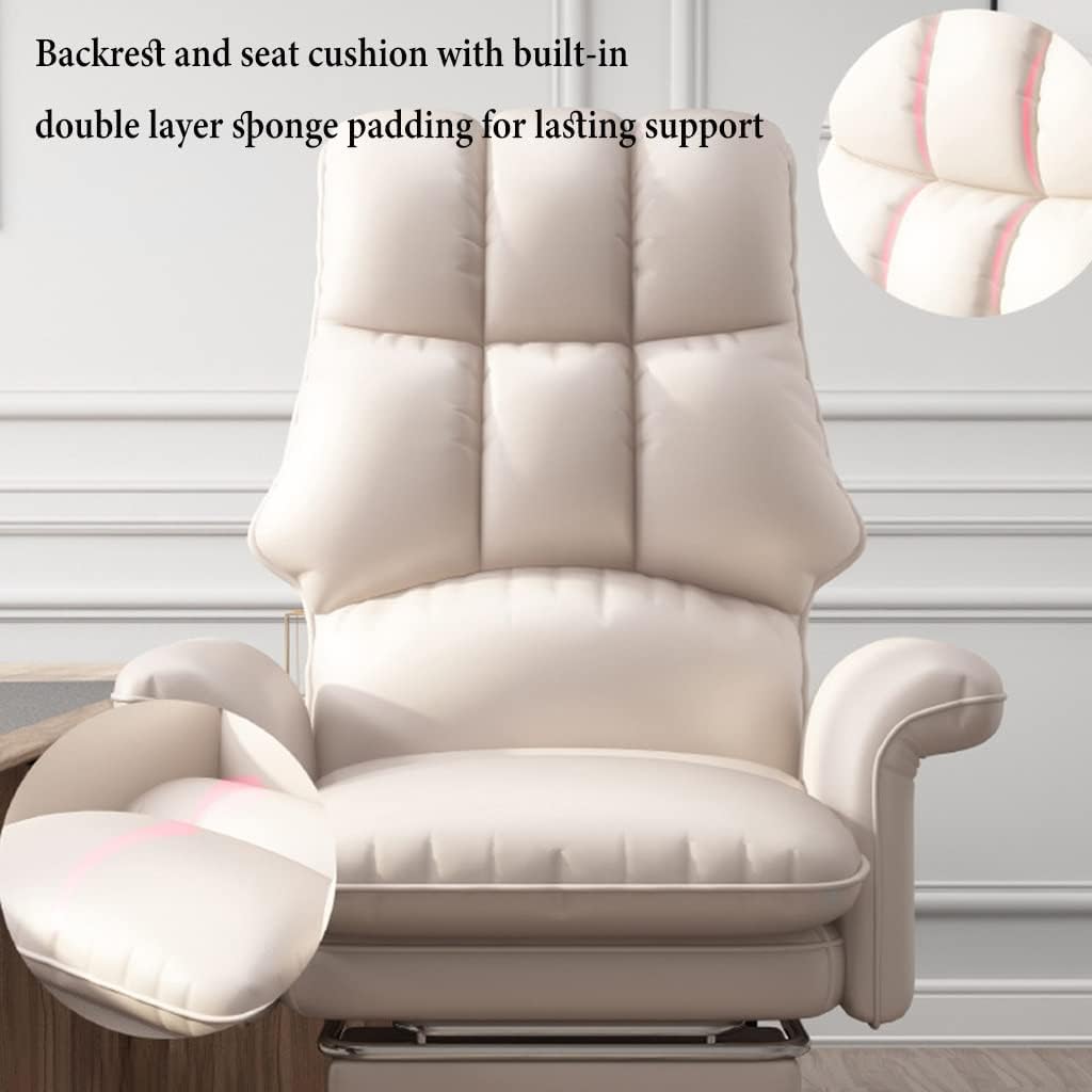Silla de oficina en casa, ergonómica, sillas de tareas con ruedas, silla de escritorio de piel sintética, silla ejecutiva con altura ajustable
