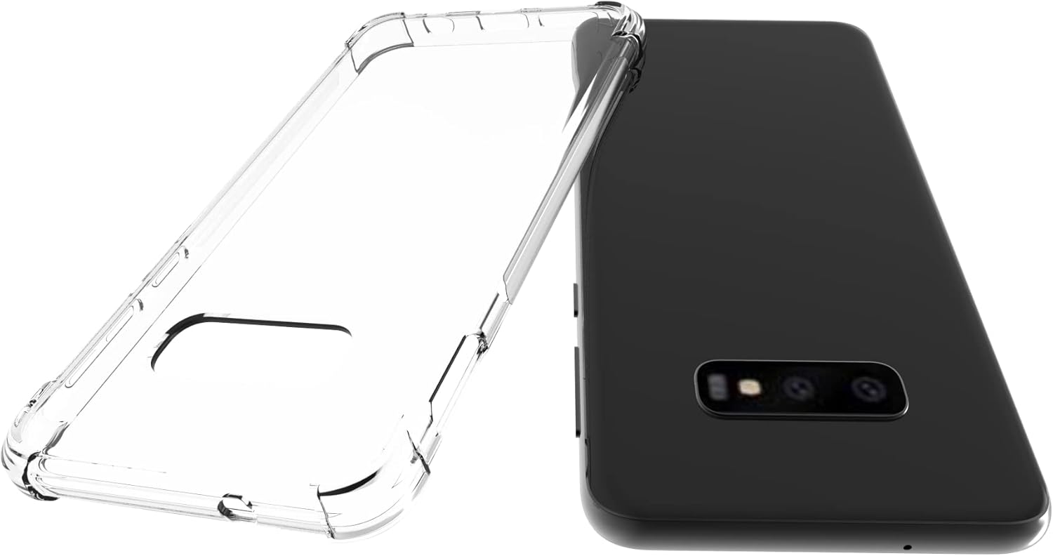 USTIYA Funda para Samsung Galaxy S10e Clear TPU Cuatro Esquinas Cubierta Protectora Transparente Suave Funda