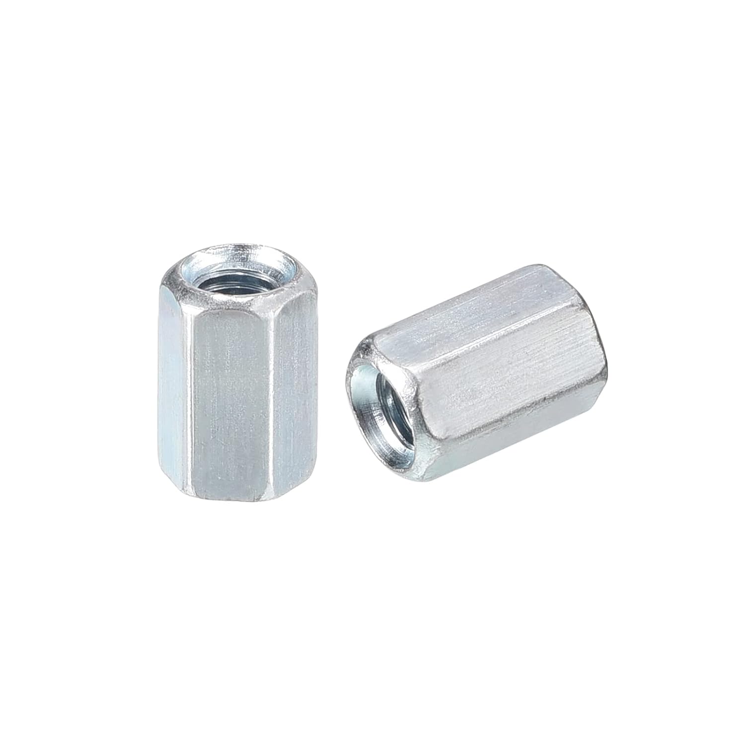 uxcell 10 tuercas de acoplamiento M5x8x12mm – Acoplador de varilla roscada hexagonal de acero al carbono galvanizado para muebles, electrónico,
