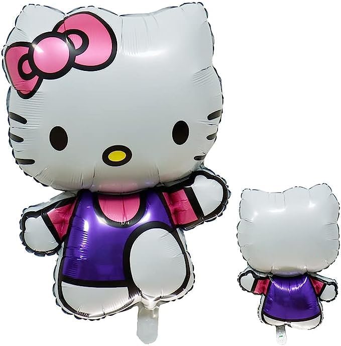 Cartel de feliz cumpleaños de 24 piezas con texto en inglés “Hello, Kitty Happy Birthday”  Conjunto divertido para decoración de fiesta  Decoración