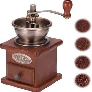 WFHTU – Molinillo de café manual, molinillo de mano de madera estilo vintage con cafetera francesa manual para el hogar WFHTU – Molinillo de café manual, molinillo de mano de madera estilo vintage con cafetera francesa manual para el hogar