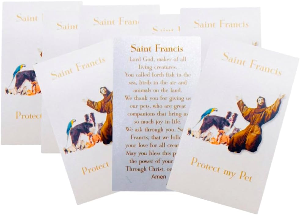 Westmon Works St Francis Holy Card – Paquete a granel de oración a santo patrón católico de los animales, juego de 10