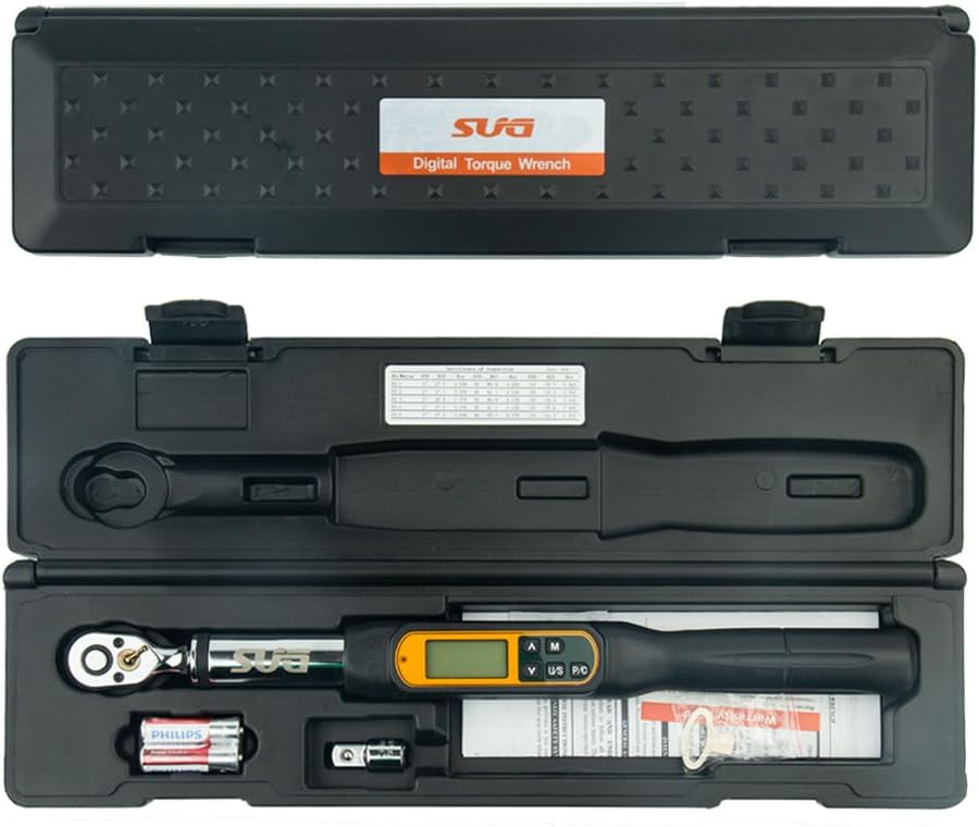 SUGPV Llave dinamométrica digital profesional de 38 pulgadas, 8.1 a 135 Nm (5.9 a 99.6 pies-libras), herramienta automática de precisión con
