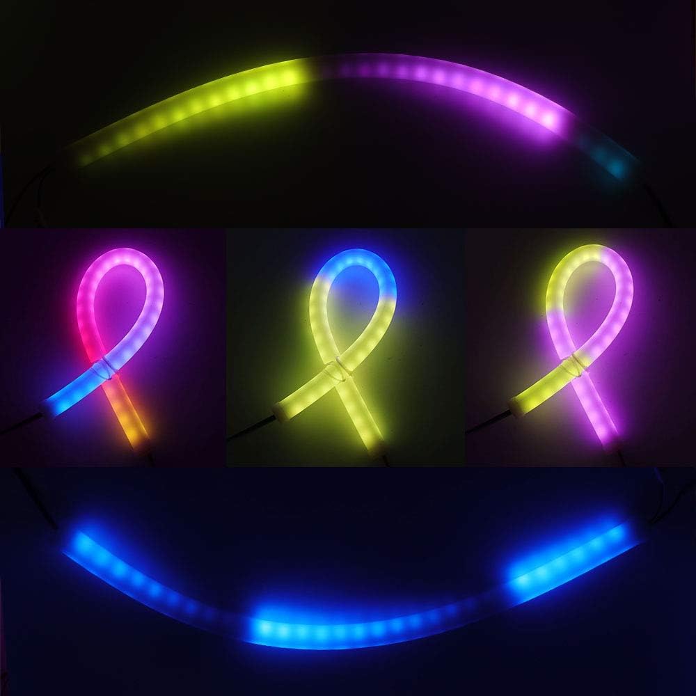XUNATA Cuerda de luz LED RGB de neón, 6.6 pies de píxel inteligente direccionable individualmente SK6812 60 LEDsm, letrero de neón, DC 5V