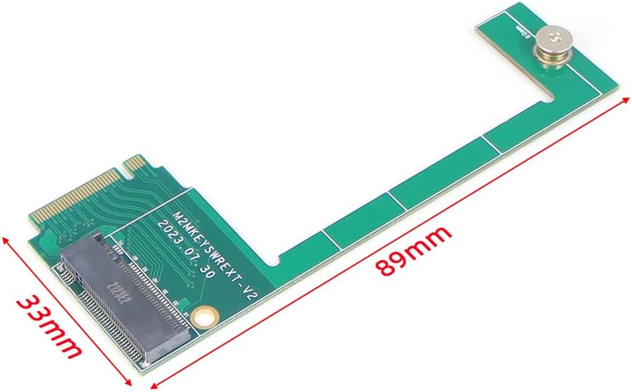 JMT Placa modificada M.2 de 2230 a 89.764 in NVME MKey Modificación PCB Placa de circuito compatible con la consola de juegos portátil ROG Ally