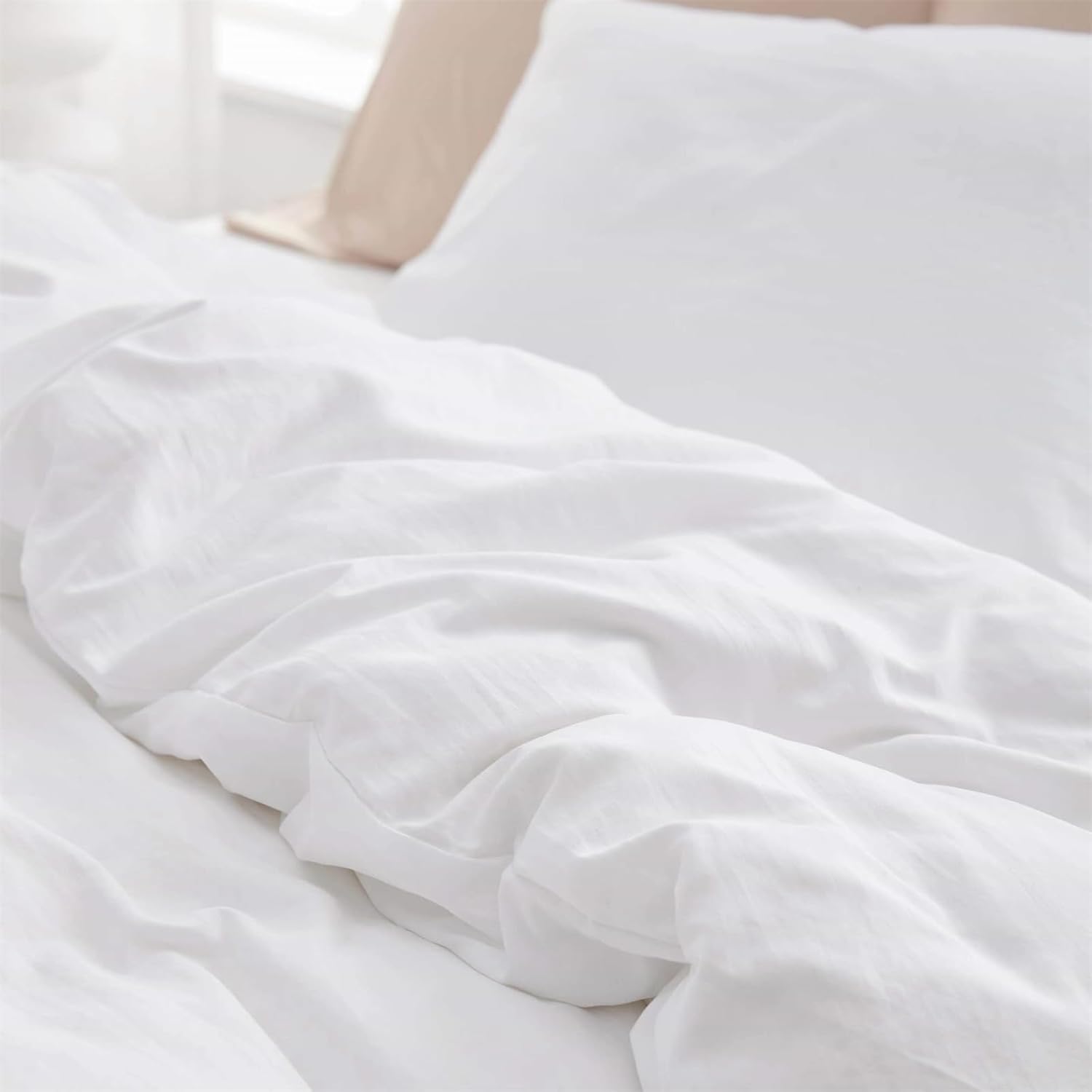 yundo Juego de ropa de cama de microfibra ultrasuave (tamaño matrimonial, blanco), 3 piezas, 80 x 90 pulgadas con 2 fundas de almohada