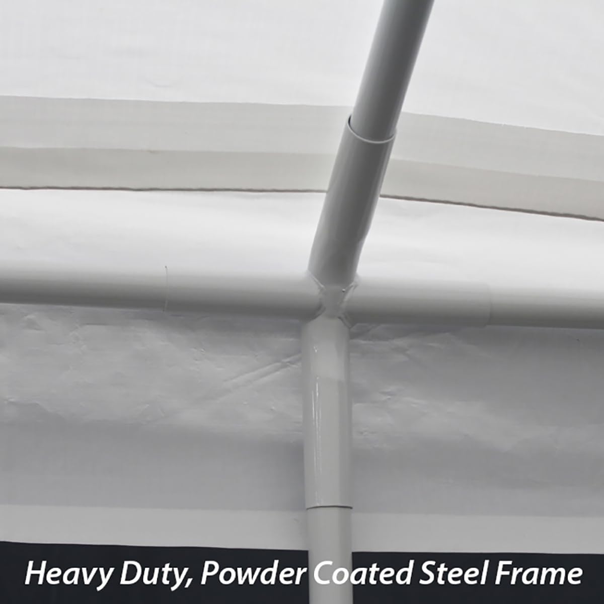 King Canopy Toldo universal de 10 pies por 13 pies, marco de acero de 1 38 pulgadas, 6 patas, blanco, C61013PC