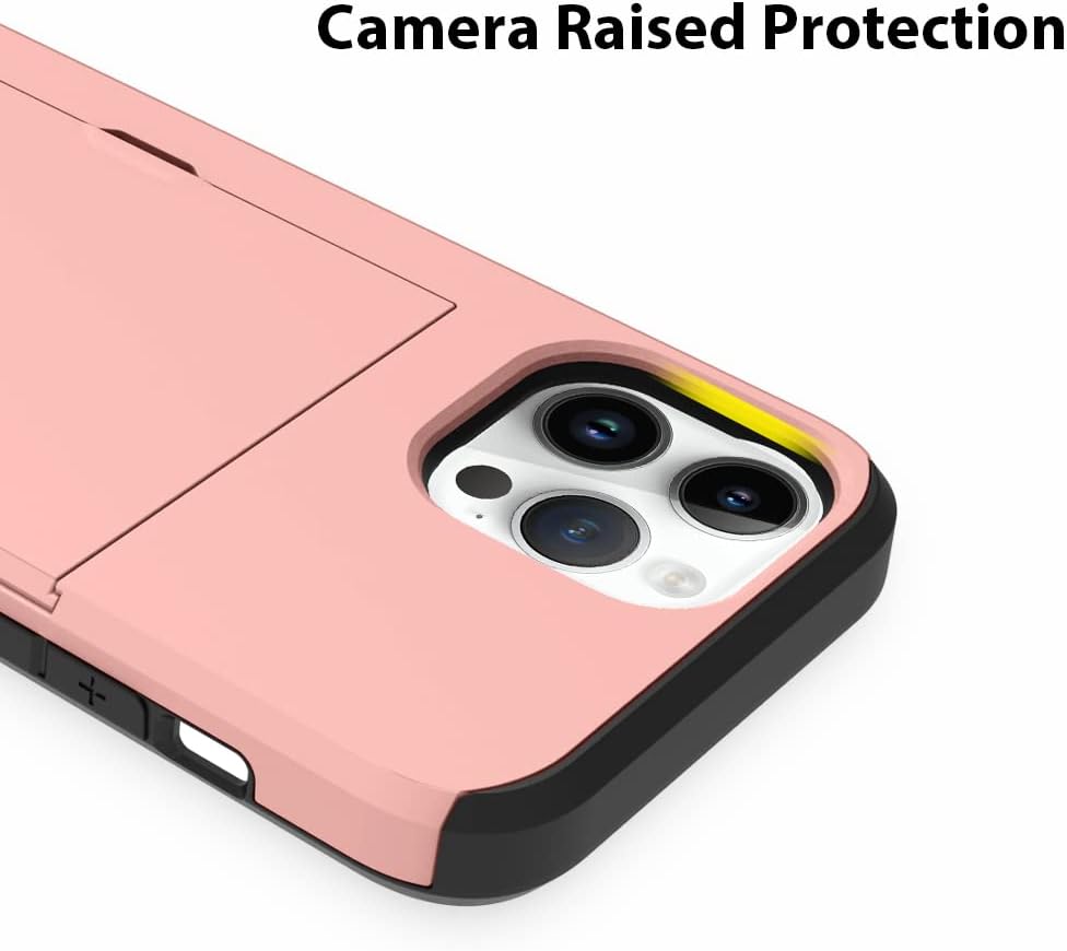 ZIYE Funda para iPhone 13 Pro Max con tarjetero, para iPhone 13 Pro Max, funda tipo cartera antiarañazos, doble capa, bolsillo oculto, a prueba de