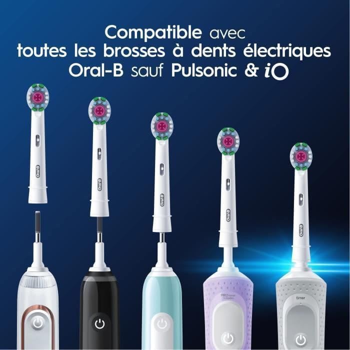Oral-B Pro 3D – Cabezal de cepillo de dientes eléctrico, cerdas en forma de X y taza de pulido única para blanquear los dientes y eliminar manchas