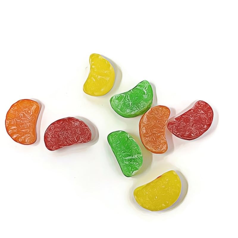 Rebanadas de fruta de gelatina y gotas de goma, bolsas de regalo a granel de una libra, selecciona tus favoritos (rebanadas de frutas surtidas)
