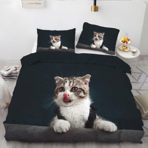 Dark Blue Kitten Duvet Cover Full Animal Print Bedding Sets Full Soft Microfiber Comforter Cover and 2 Pillow Shams 20″X26″, Bed Set Duvet Covers Dark Blue Kitten Duvet Cover Full Animal Print Bedding Sets Full Soft Microfiber Comforter Cover and 2 Pillow Shams 20″X26″, Bed Set Duvet Covers