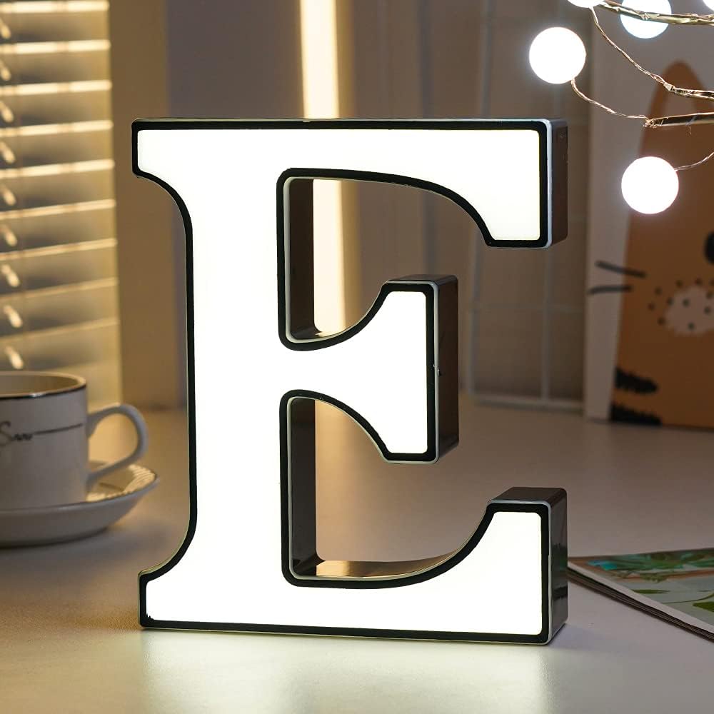 Letras con luces LED de marquesina, letreros con luces de marquesina, interfaz de CC doble, conexión de múltiples letras, 26 letreros del alfabeto
