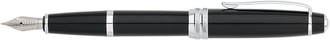 Cross Bailey Lacquer – Pluma estilográfica negra, tamaño mediano + 6 cartuchos de pluma estilográfica (negro)