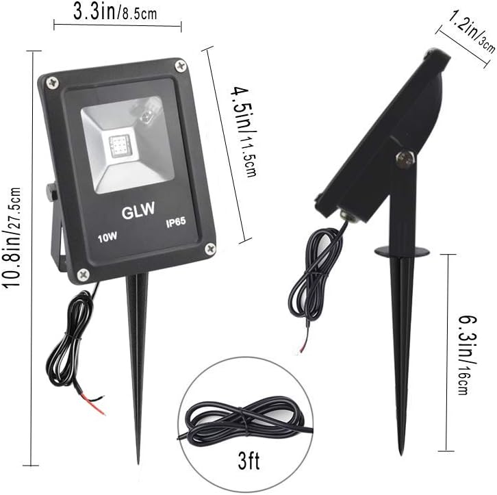 Iluminación de paisaje de bajo voltaje de 10 W, luces LED RGB que cambian de color, control remoto, impermeable, proyector de jardín, patio, lámpara