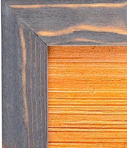 Marco de fotos de madera rústica de 11 x 14 para montaje en pared, 100 % madera maciza natural ecológica con acabado gastado, Madera, gris, 11×14