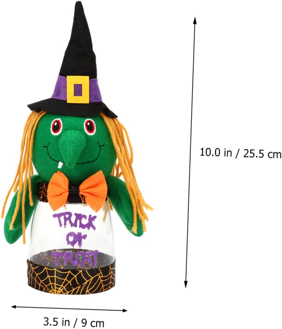 UPKOCH Tarro de caramelo de Halloween transparente para tartas, contenedor de galletas, decoración de mostrador, soporte de plástico para fiestas,
