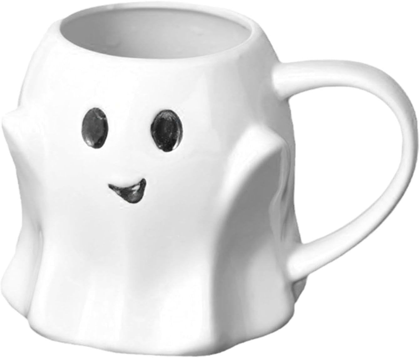 Tazas de fantasma de Halloween, tazas de café de cerámica de 14.9 fl oz con caja de regalo, taza de calabaza de buenos días, vaso espeluznante de