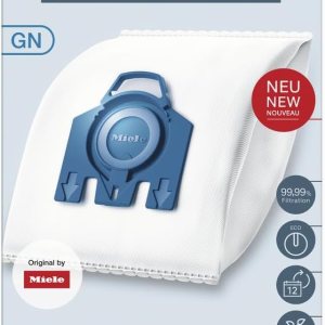 Miele HyClean 3 D Efficiency GN – Bolsa para aspiradora, 4 unidades (paquete de 1), color blanco Miele HyClean 3 D Efficiency GN – Bolsa para aspiradora, 4 unidades (paquete de 1), color blanco