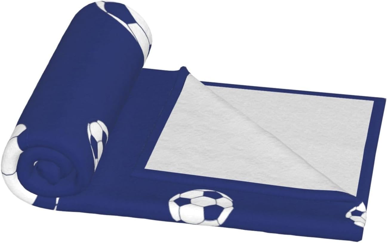 Manta de fútbol para mujer, suave manta de forro polar de verano de 50 x 40 pulgadas, manta ligera de viaje para cama, sofá, bonita decoración del