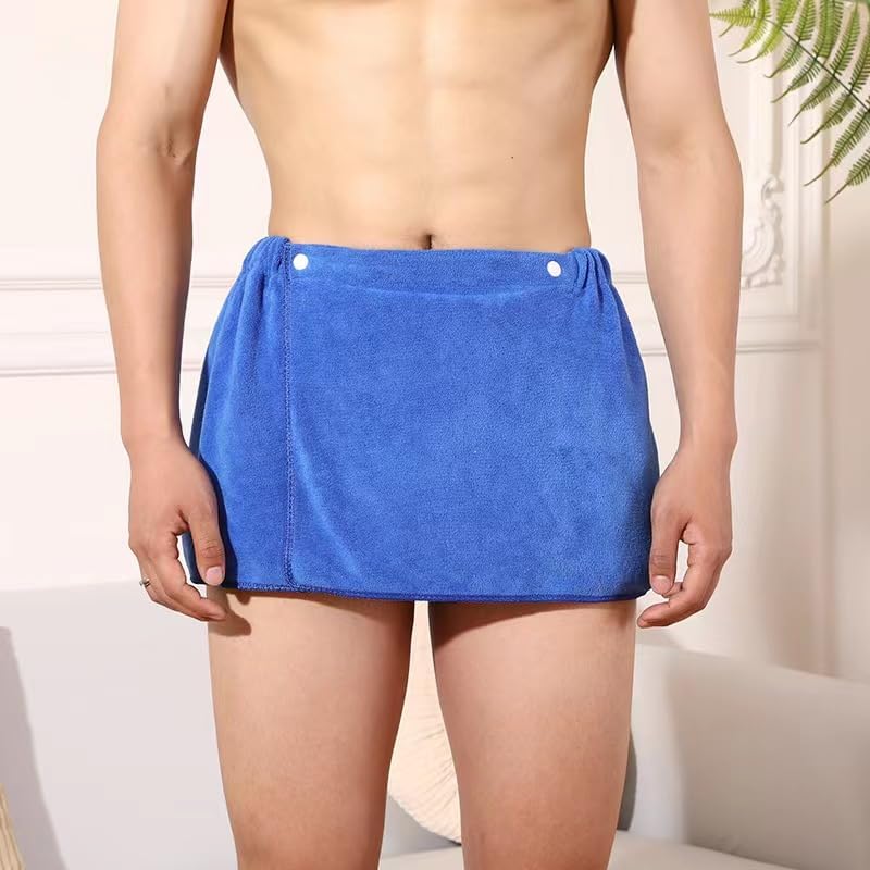 Envoltura de ducha para hombres,Toalla de baño para hombres,Toalla de baño portátil (azul grande)