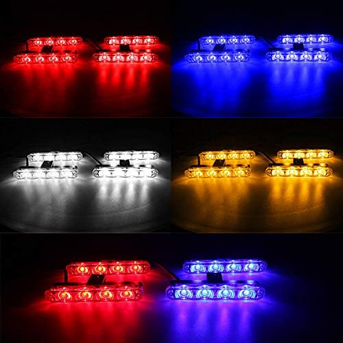 16 luces LED de policía estroboscópicas para automóvil, luces reflectivas para tablero de vehículo de emergencia de 12 V