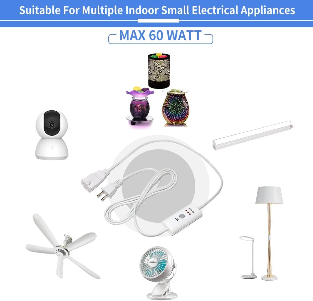 HNB – Temporizador de apagado automático con cable de 8.2 ft para electrodomésticos pequeños de interior, calentador eléctrico de aceite, calentador