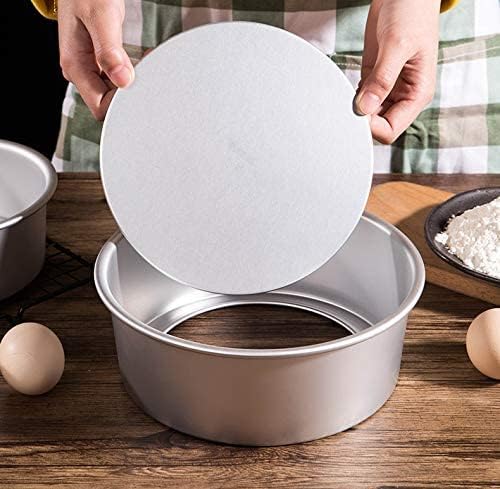 Flunyina Molde redondo de aluminio de 4 pulgadas para tartas de gasa, molde para hornear con parte inferior extraíble, juego de 8