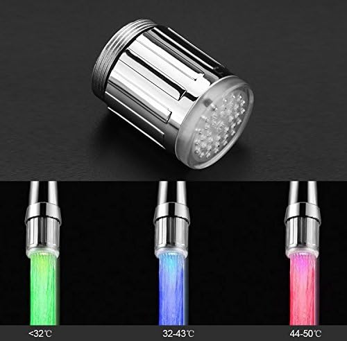 Sensor de temperatura ahorrador de agua, sensor de temperatura LED del grifo con cambio de color LED con control de temperatura de 3 colores para