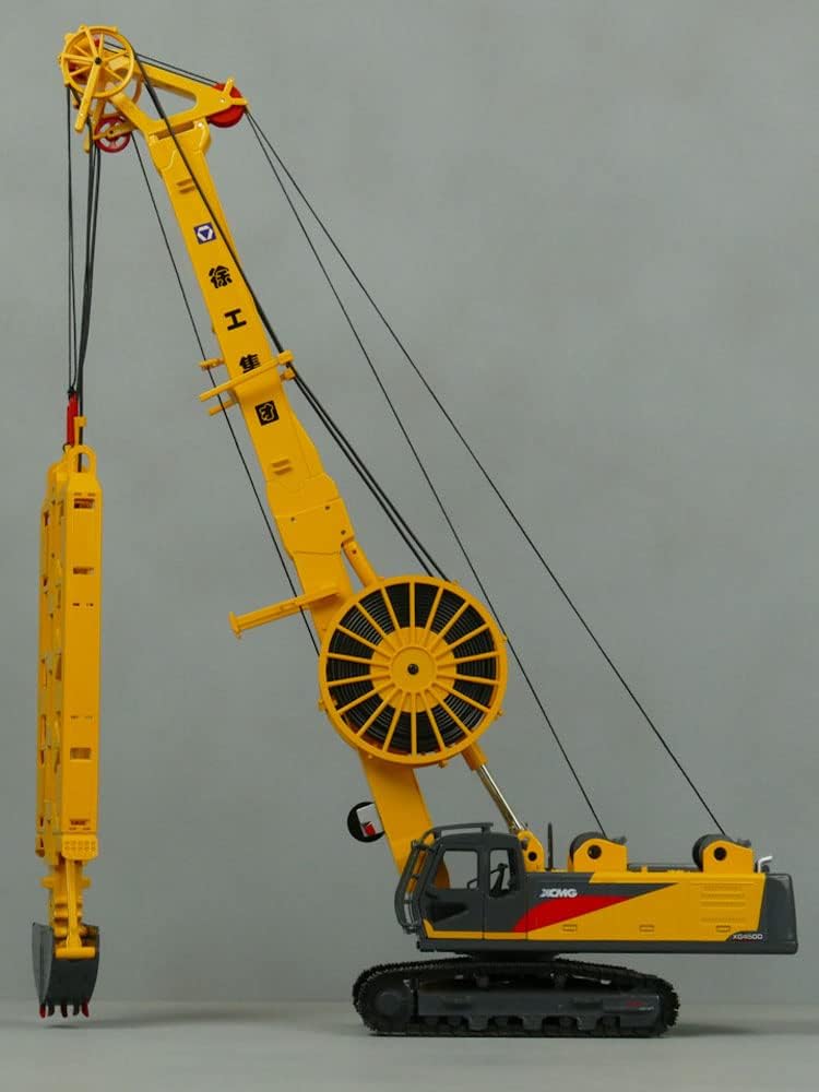 Modelo de escala 135 Zinc Machinery XCMG hidráulico diafragma de pared modelo réplica amarillo dos cubos