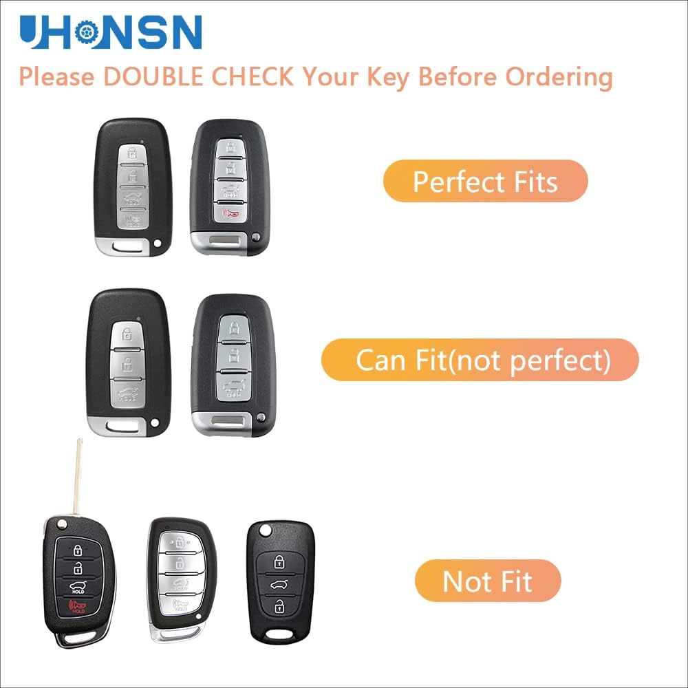 UHONSN Funda para llave de Hyundai y Kia de TPU suave con llavero para mujeres, protector compatible con Elantra GT, Genesis, Santa Fe, Veloster,