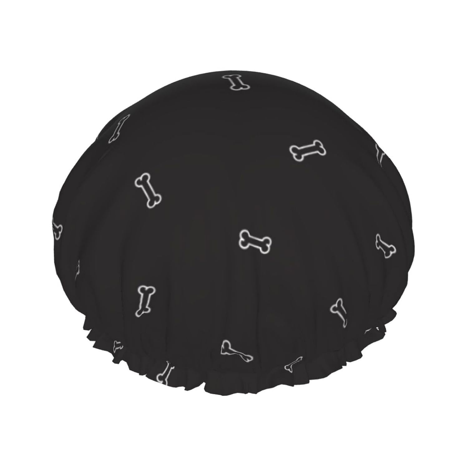 Cute Dog Double Layer Waterproof Shower Cap Suitable For All Head Sizes