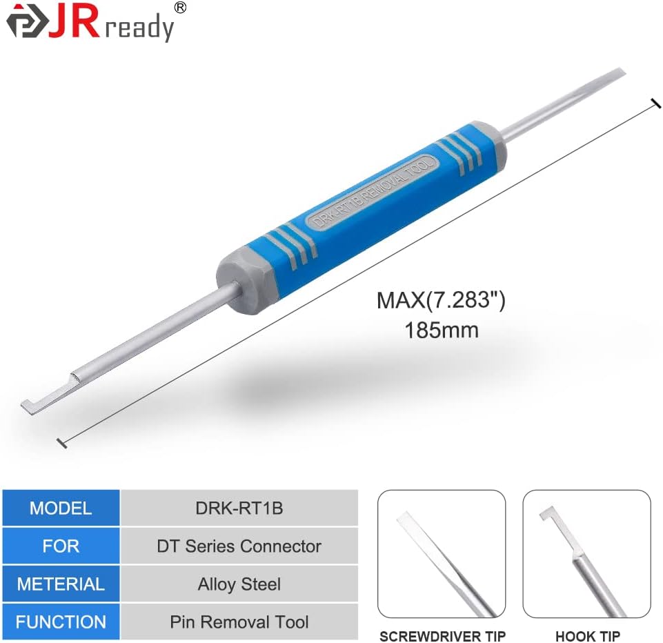 JRready DRK-RT1B Deutsch Herramienta de extracción de pasadores, herramienta de extracción de contactoWedgelock de clavija, adecuada para conectores