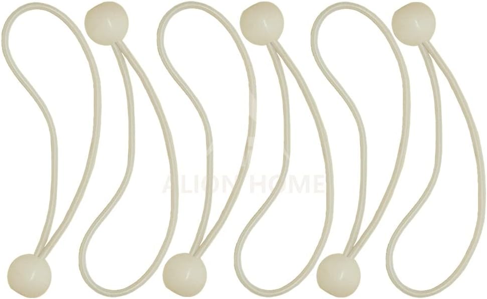 Cuerdas elásticas para toldo, 8 pulgadas, 6 piezas (10, beige)