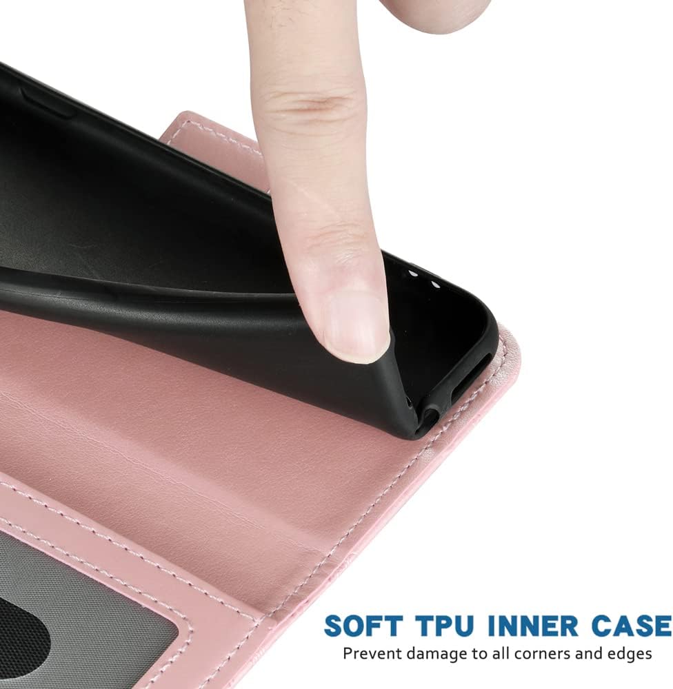 Compatible con Samsung Galaxy S6 Edge – Funda tipo cartera y correa para la muñeca con cordón de cuero para Glaxay S 6 Gaxaly 6s Galaxies GS6