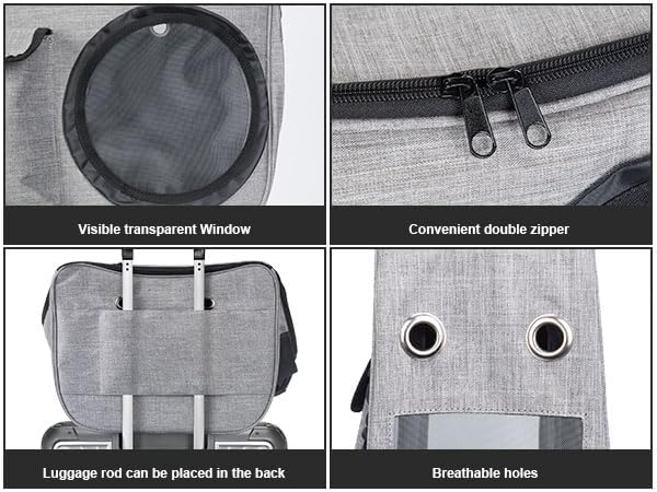 OWNPETS Transportador para mascotas, bolsa de viaje para aerolíneas para mascotas, apta para perros pequeños de 10 a 15 libras, cómodo, ajustable,