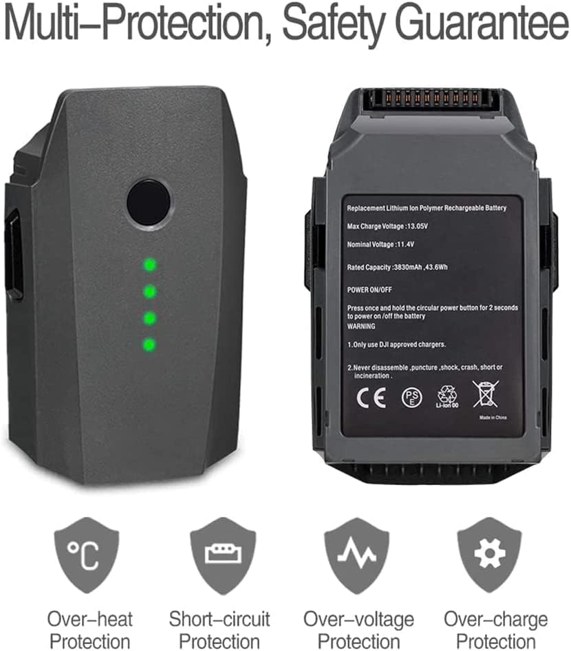 LiveGo Batería de vuelo inteligente LiPo de 3830mAh 11.4V compatible con DJI Mavic Pro, DJI Mavic Pro Platinum, DJI Mavic Pro Alpine Drone blanco