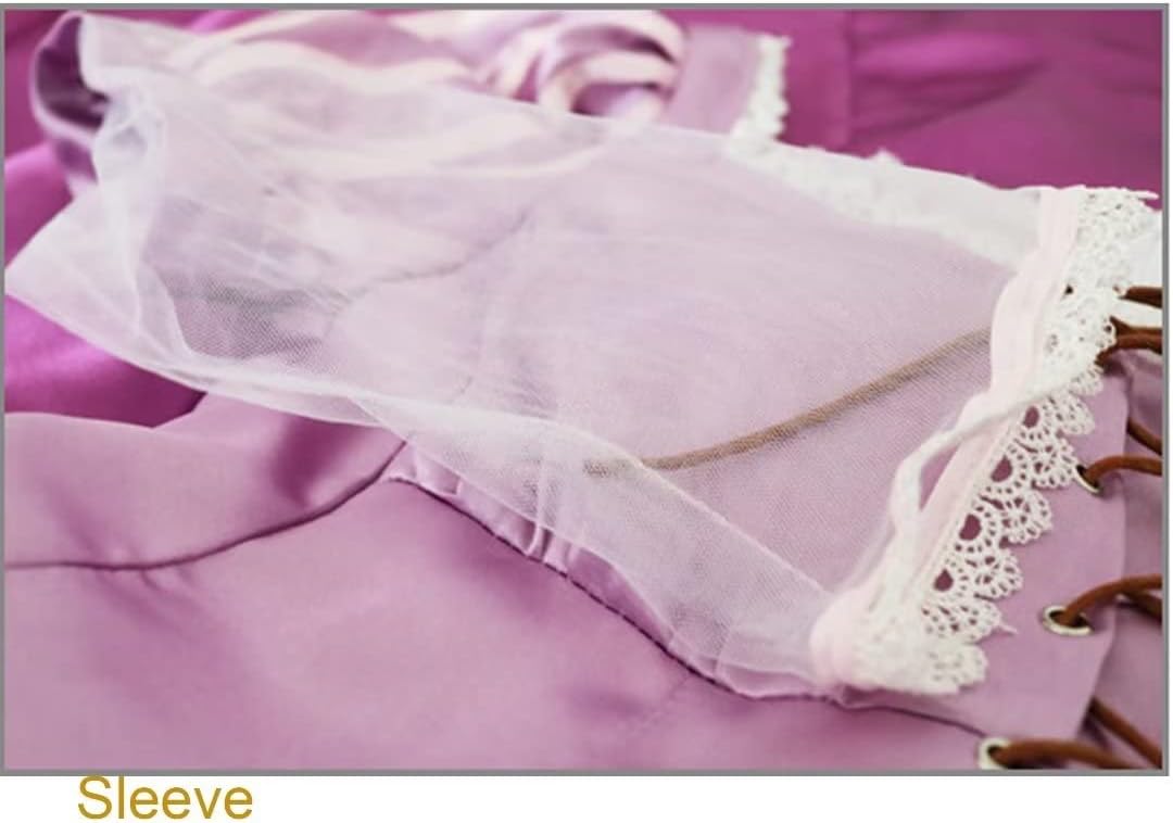 Hotcostyle Vestido morado enredado Rapunzel Cosplay disfraz princesa Lepe vestido mágico púrpura
